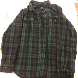 George XXL button up plaid flannel shirt